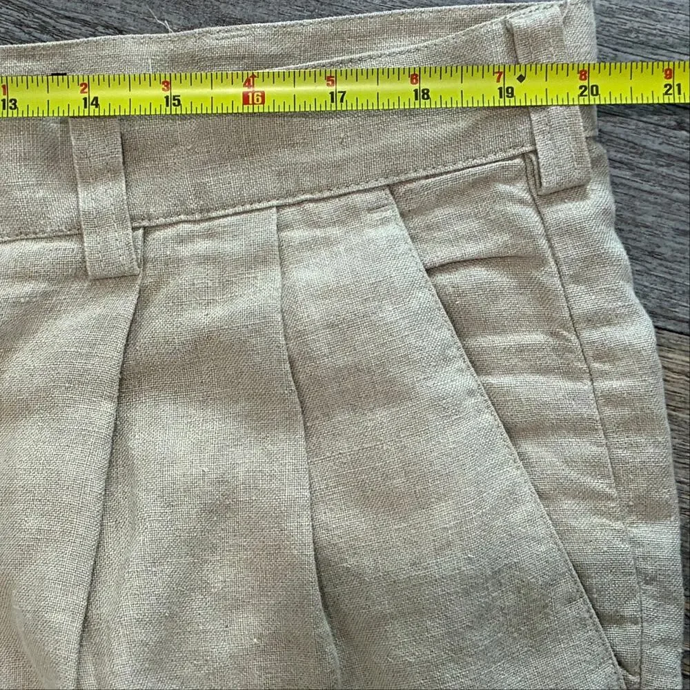 Eddie Bauer Mens 40X30 Linen Pleated Pants Vacation Nautical Preppy Beach Yacht